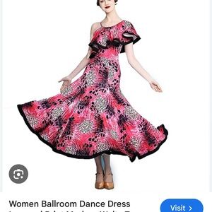 Elegant Pink Women's Ballroom Dance Dress